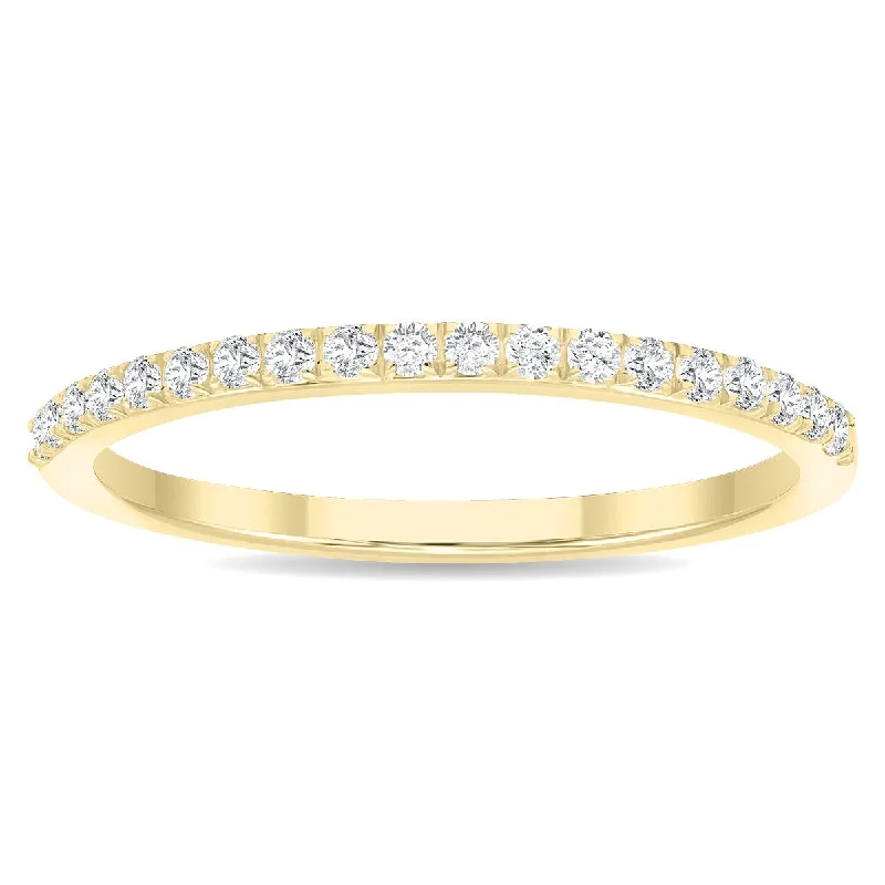 Men’s fashion rings with diamonds-1/5 Carat TW Thin Diamond Wedding Band in 10K Yellow Gold