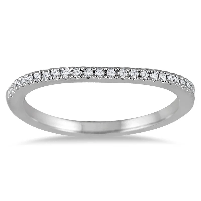 Luxury gold engagement rings for her-1/8 Carat TW Diamond Band in 14K White Gold