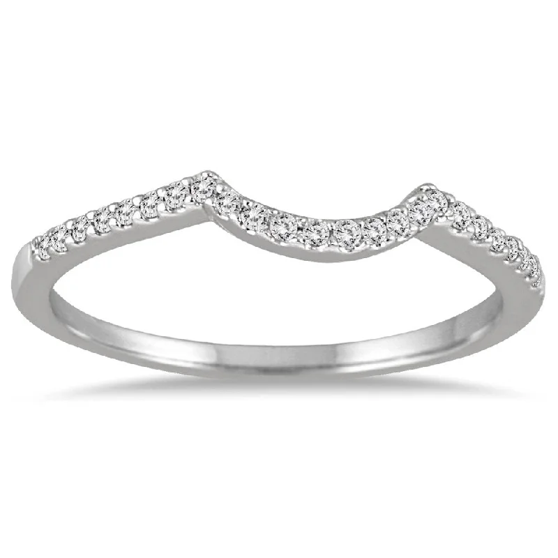 Diamond wedding rings for men-1/8 Carat TW Diamond Wedding Band in 14K White Gold