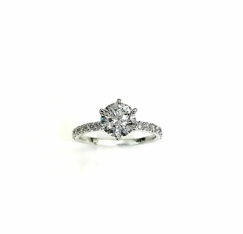 Personalized rings for men’s gifts-$14,600 Retail 1.24 Carats EGLUSA F SI1 Round Diamond Solitaire Engagement Ring