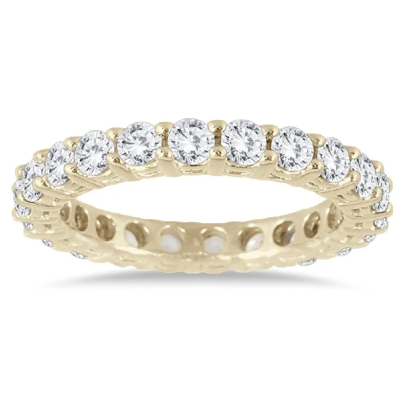 Personalized rings with initials-2 Carat TW 14K Yellow Gold Diamond Eternity Band