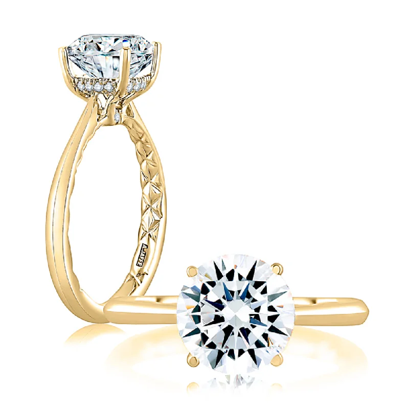 Personalized rings with names-A. Jaffe Solitaire Engagement Ring with Surprise Diamonds