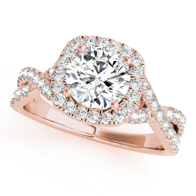 Unique engagement rings for men-Auriya 14k Rose Gold Lab Grown Round Diamond Halo Engagement Ring 0.50 to 5.00 ct. tw. (F-G VS)