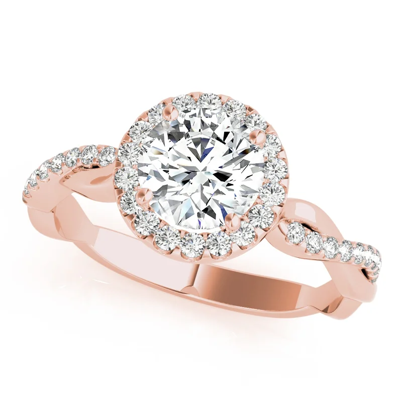 Silver rings for men with engraving-Auriya 14k Rose Gold Lab Grown Round Diamond Halo Engagement Ring 0.50 to 5.00 ct. tw. (F-G VS)