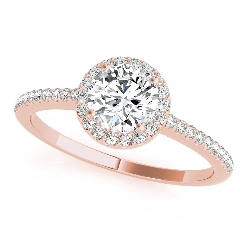 Personalized rings with initials-Auriya 14k Rose Gold Lab Grown Round Diamond Halo Engagement Ring 0.50 to 5.00 ct. tw. (F-G VS)