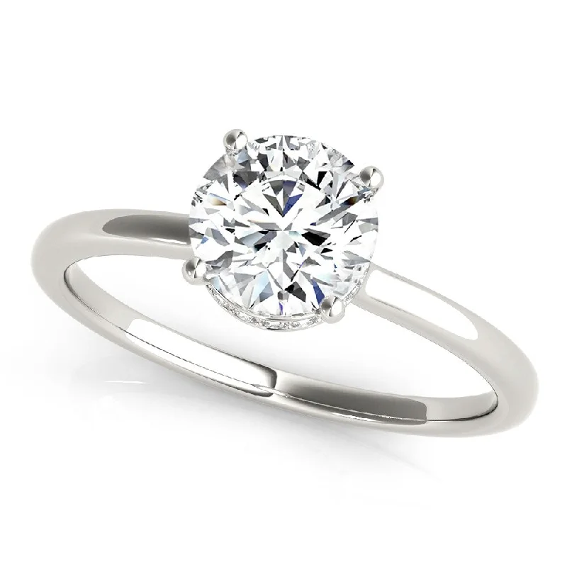 Personalized rings with engraved names-Auriya 14k White Gold Lab Grown Round Diamond Halo Engagement Ring 0.50 to 5.00 ct. tw. (F-G VS)