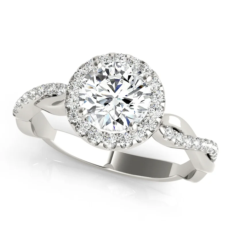 Affordable engagement rings with diamonds-Auriya 14k White Gold Lab Grown Round Diamond Halo Engagement Ring 0.50 to 5.00 ct. tw. (F-G VS)