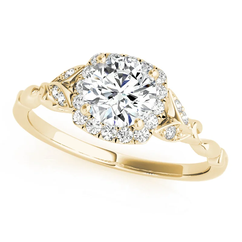 Custom gold wedding rings for her-Auriya 14k Yellow Gold Lab Grown Round Diamond Halo Engagement Ring 0.50 to 5.00 ct. tw. (F-G VS)