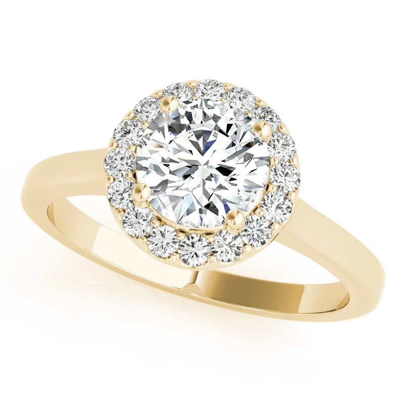 Custom engagement rings with initials-Auriya 14k Yellow Gold Lab Grown Round Diamond Halo Engagement Ring 0.50 to 5.00 ct. tw. (F-G VS)