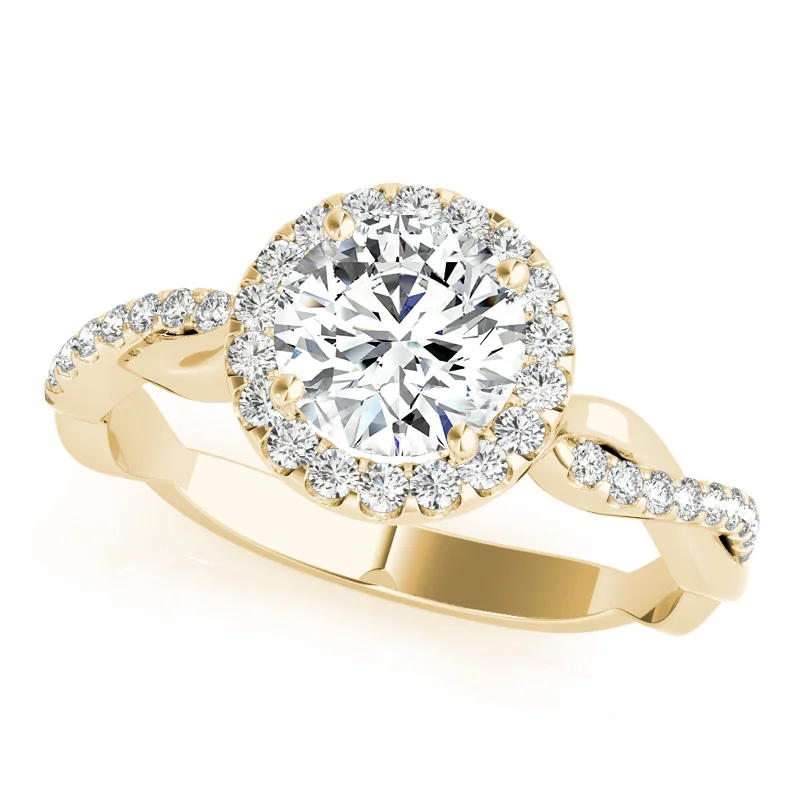 Personalized rings with names-Auriya 14k Yellow Gold Lab Grown Round Diamond Halo Engagement Ring 0.50 to 5.00 ct. tw. (F-G VS)