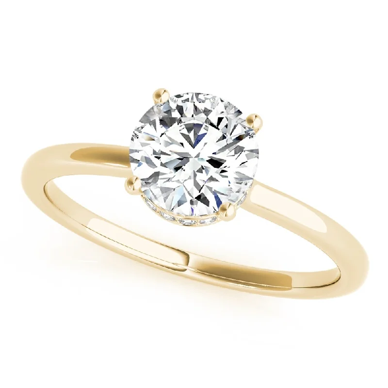 Platinum engagement rings for women-Auriya 14k Yellow Gold Lab Grown Round Diamond Halo Engagement Ring 0.50 to 5.00 ct. tw. (F-G VS)