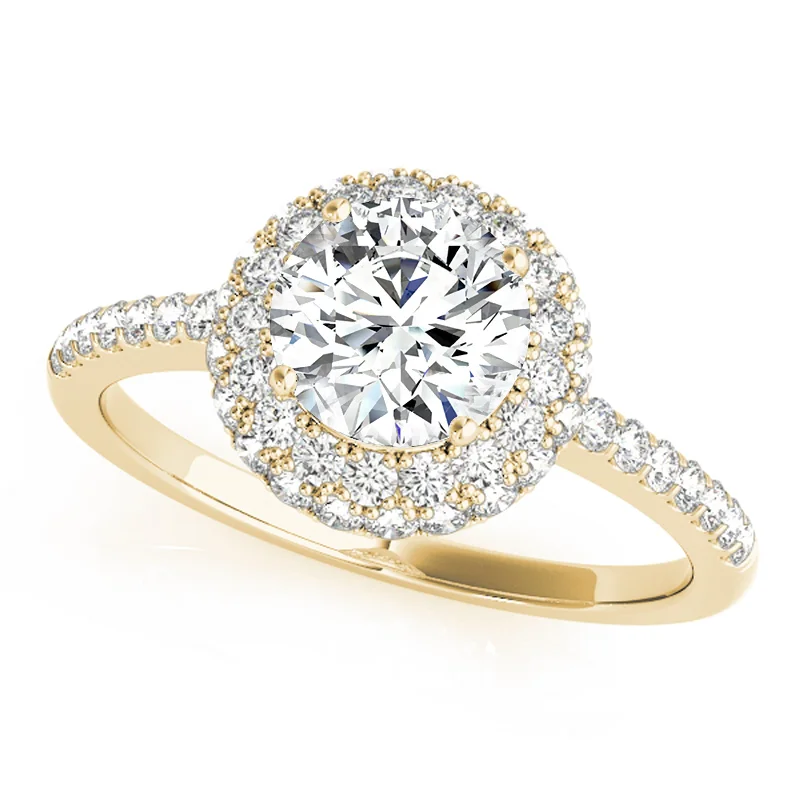 Vintage engagement rings for sale-Auriya 14k Yellow Gold Lab Grown Round Diamond Halo Engagement Ring 0.50 to 5.00 ct. tw. (F-G VS)