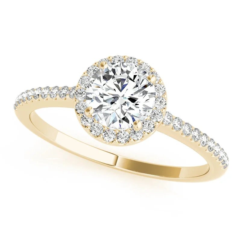 Platinum promise rings for men-Auriya 14k Yellow Gold Lab Grown Round Diamond Halo Engagement Ring 0.50 to 5.00 ct. tw. (F-G VS)