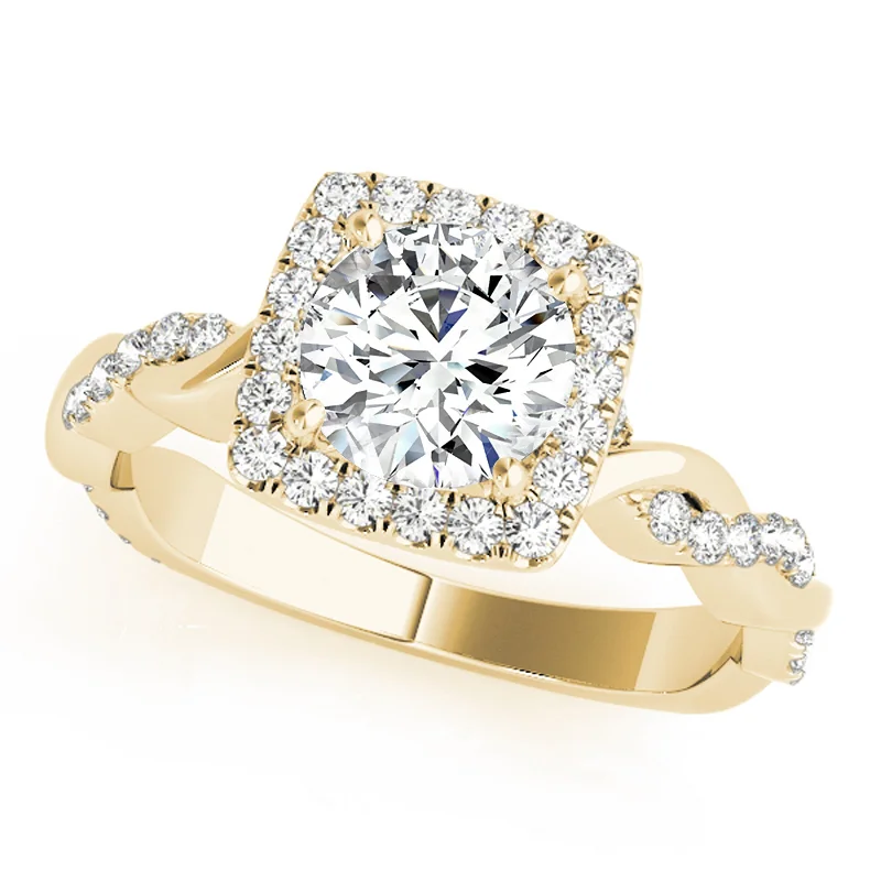 Vintage engagement rings for sale-Auriya 14k Yellow Gold Lab Grown Round Diamond Halo Engagement Ring 0.50 to 5.00 ct. tw. (F-G VS)