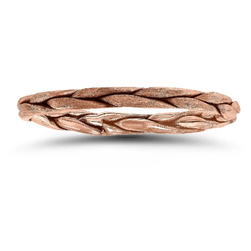 Luxury wedding rings for women-Braided Band in 14K Rose Gold