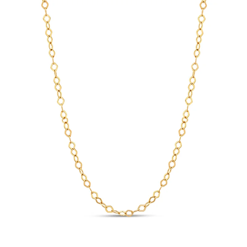 Simple gold rings for women-Diamond Link Chain