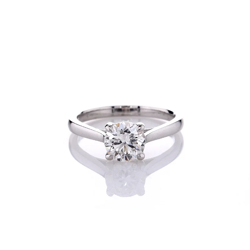 Custom fashion rings for women-Smyth Signature 1.02ct JVS2 Smyth Ex Ex Ex Solitaire Engagement Ring