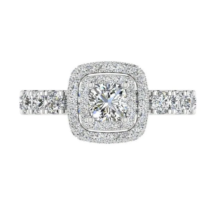 Best engagement rings for brides-Double Halo Diamond Engagement Ring (1.50 ct.tw)