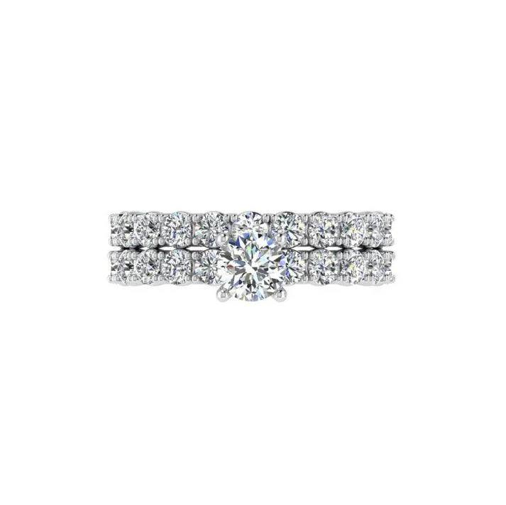 Large diamond rings for women-Diamond Semi Eternity Bridal Set