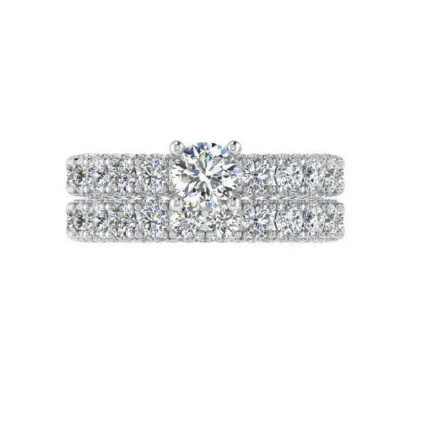 Best engagement rings for brides-Engagement Ring and Half Eternity White Gold