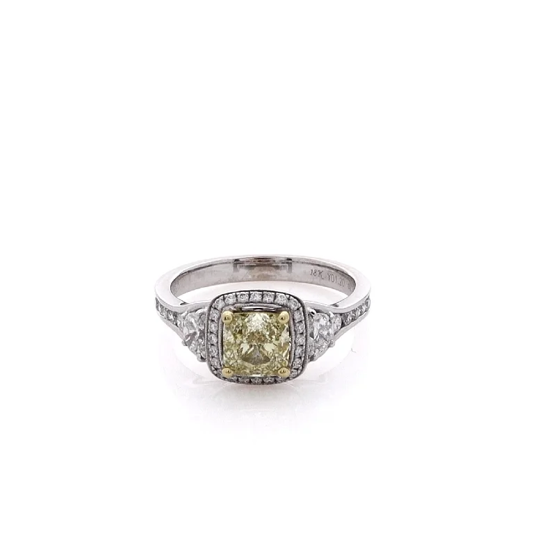 Unique engagement rings for men-Estate Simon G 18 Karat Two-Tone Diamond Engagement Ring with GIA Certification