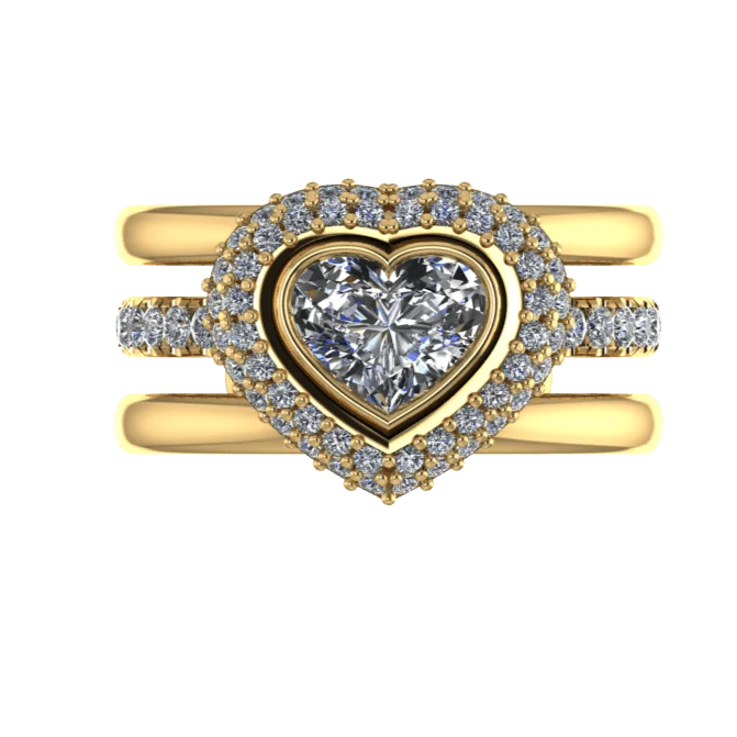 Custom promise rings for couples-Love Heart Engagement Ring