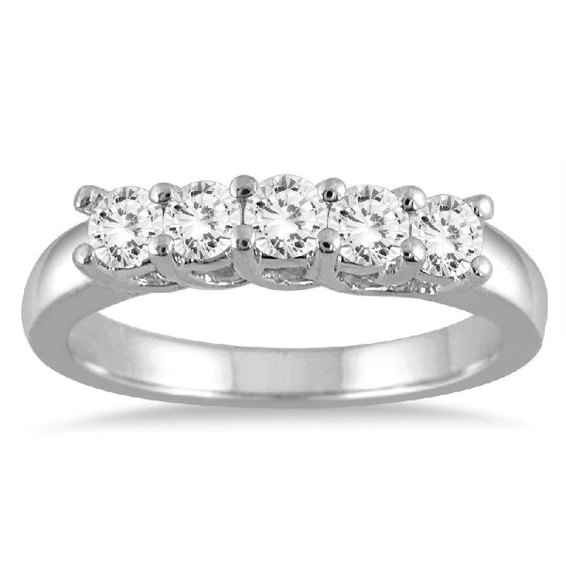 Designer wedding rings for couples-Marquee Jewels 14k White Gold 3/4ct TDW Prong-set Diamond Band