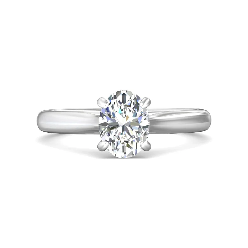 Birthstone engagement rings for her-Martin Flyer 14k Oval Diamond Solitaire Engagement Ring