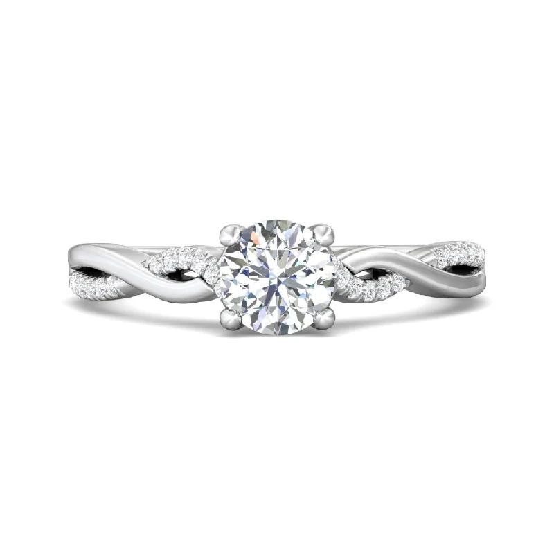 Birthstone engagement rings for her-Martin Flyer 14k Round-Cut Diamond Engagement Ring with Twist Shank