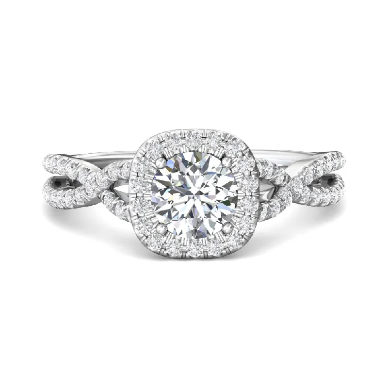 Women’s diamond rings for engagement-Martin Flyer 14k Round-Cut Diamond Halo Engagement Ring