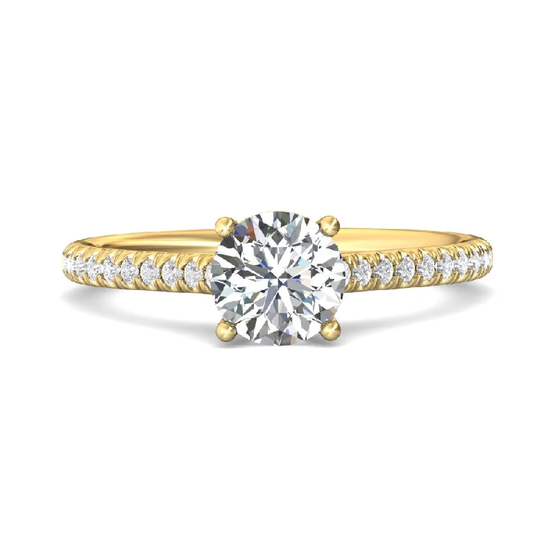 Personalized rings with names-Martin Flyer 14k Round-Cut Engagement Ring