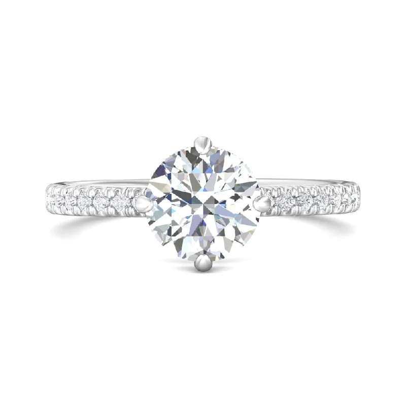 Best engagement rings for brides-Martin Flyer 14k Round Diamond Micropavé Engagement Ring