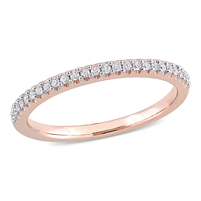 Affordable engagement rings with diamonds-Miadora 14k Rose Gold 1/8ct TDW Diamond Stackable Eternity Band Ring