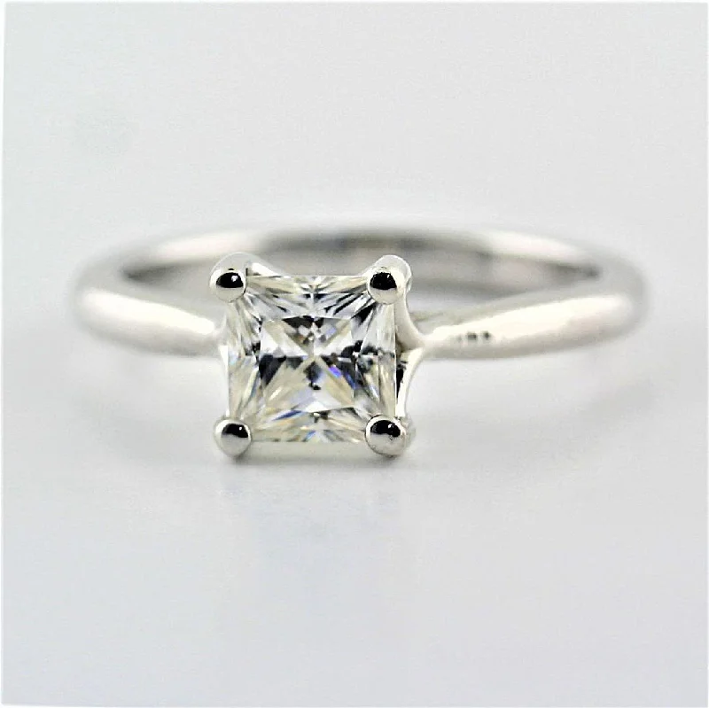 Gold wedding rings with diamonds-Princess Cut Moissanite Ring