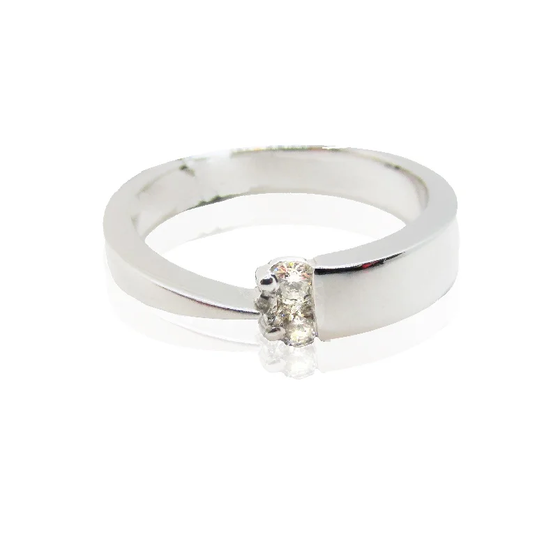 Wedding rings with colored stones-Round Two Stone Diamond Ring