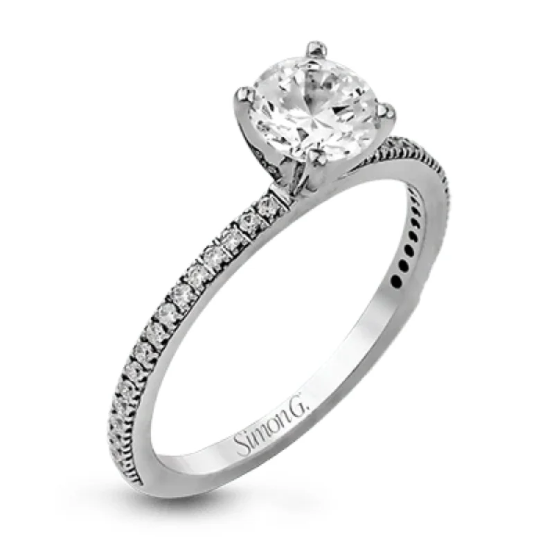 Personalized rings with initials-Simon G. 18k Round-Cut Engagement Ring with Diamonds