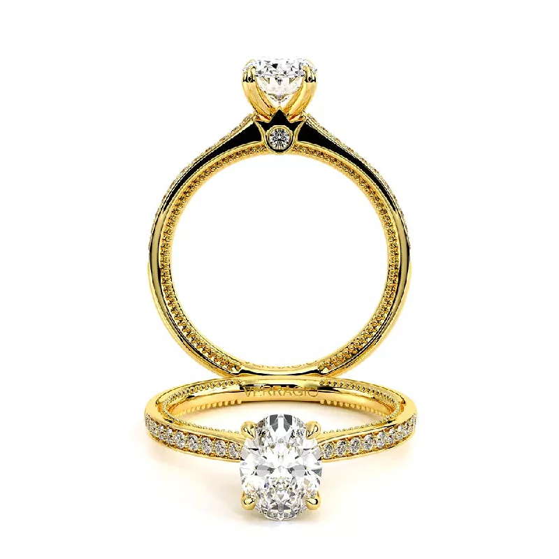 Best engagement rings for brides-Verragio Renaissance 14k Gold Oval Diamond Engagement Ring