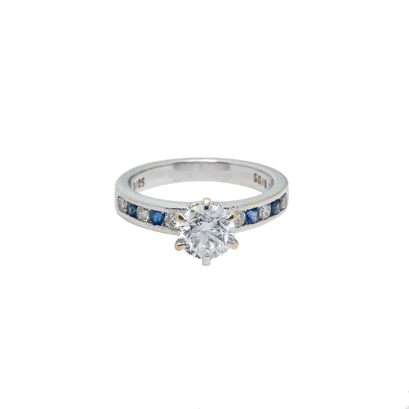 Women’s diamond rings for engagement-18K White Gold & 0.93ct Diamond Ring (3.3gm)