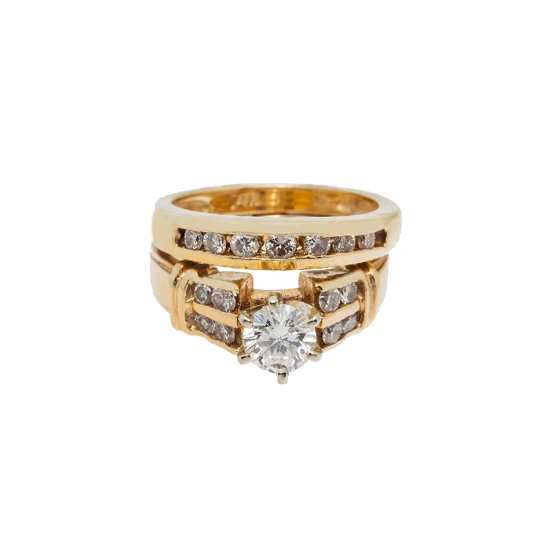 Elegant gemstone rings for women-18K Yellow Gold & 1.01ct Diamond Ring (8gm)