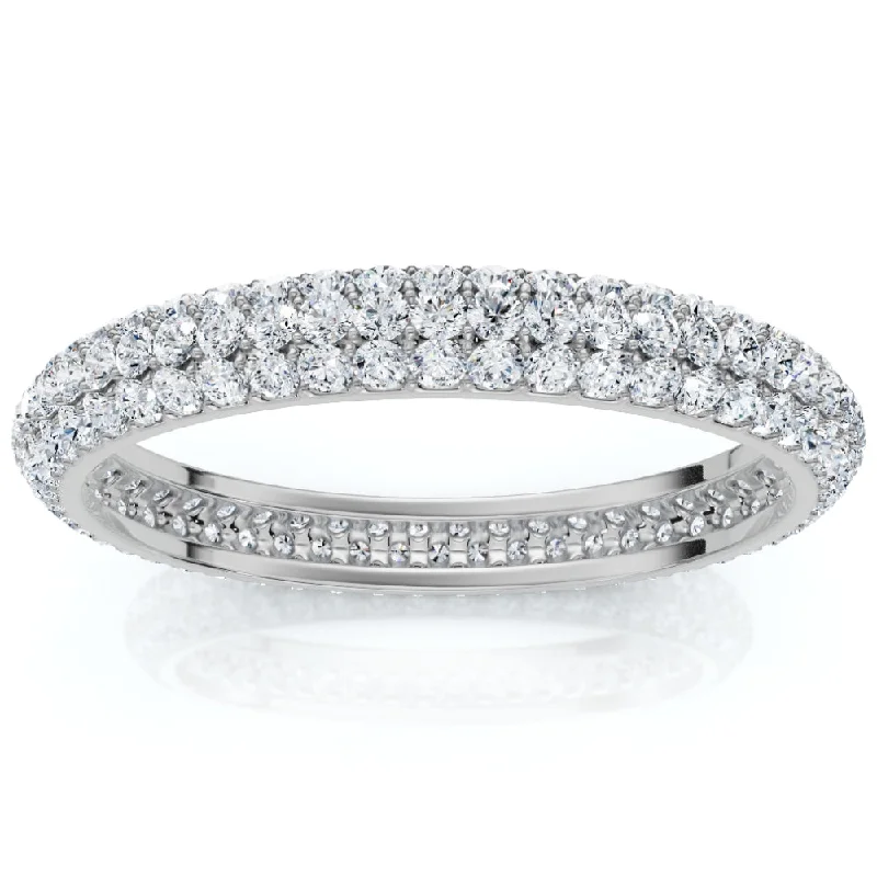 Platinum promise rings for men-1Ct Pave Diamond Eternity Ring 14k Gold Lab Grown