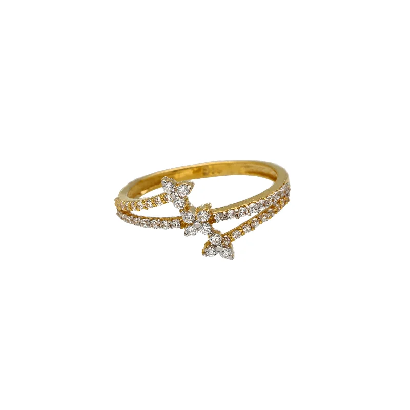 Birthstone engagement rings for her-22K Yellow Gold & CZ Ring (2.2gm)