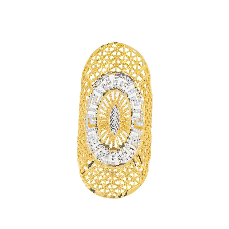 Fashionable stackable rings for women-22K Yellow Gold & White Gold Ring (6.7gm)