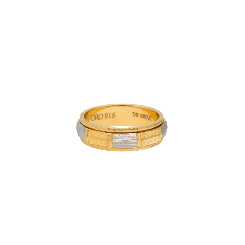 Custom gold wedding rings for her-22K Yellow & White Gold Band Ring (9.3gm)