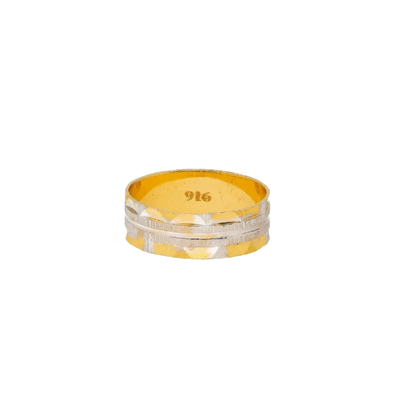 Custom rings for mother’s day gifts-22K Yellow & White Gold Ring (2.6gm)