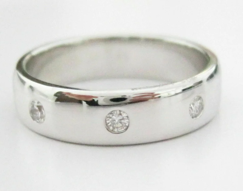 Vintage engagement rings for sale-.28Cts 5mm Round Brilliant Cut Diamond Eternity Band Size 7.5 14k White Gold