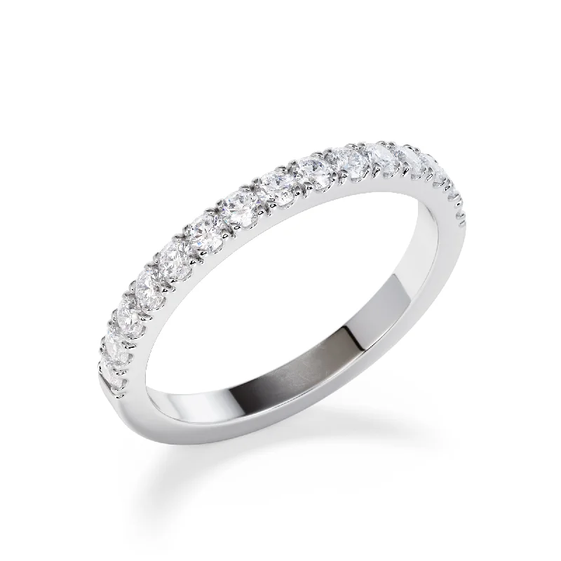 Affordable engagement rings with diamonds-2mm Micro Pavé Diamond Wedding Ring