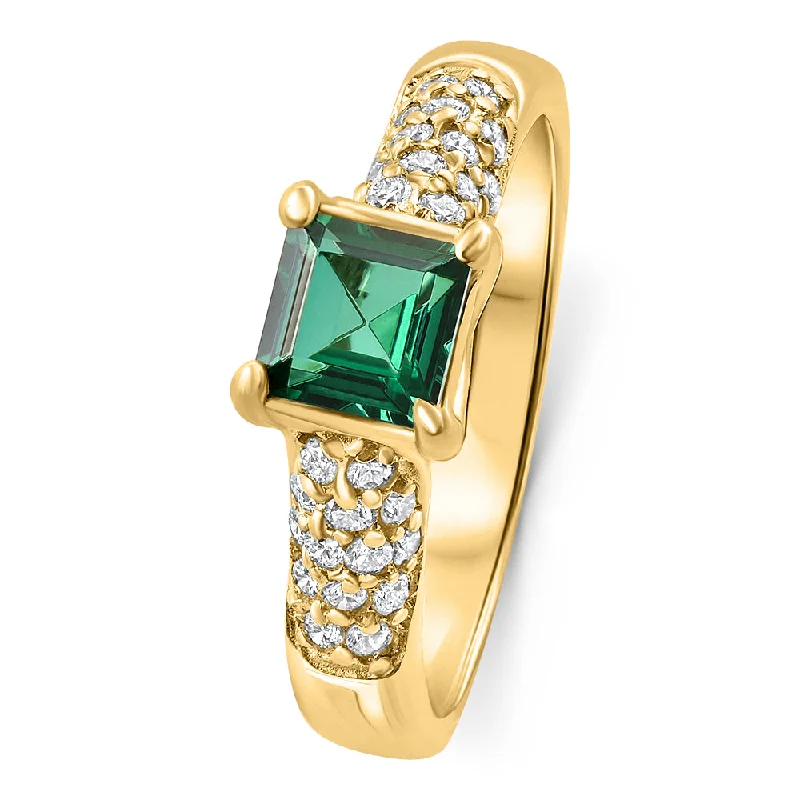 Stackable engagement rings with diamonds-3/4Ct Peart Shape Emerald Diamond Ring 10k Gold Lab Grown