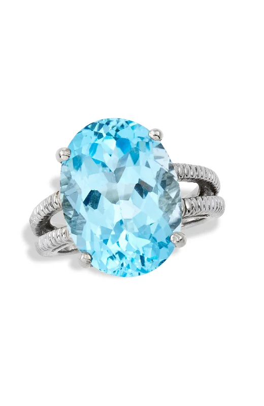 Unique engagement rings for men-.925 STERLING SILVER 15.00cttw BLUE TOPAZ RING