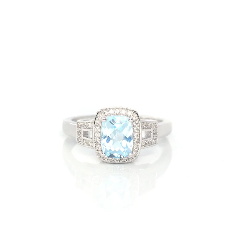 Personalized gemstone rings for her-Baikalla™ Sterling Silver Sky Blue Topaz Ring