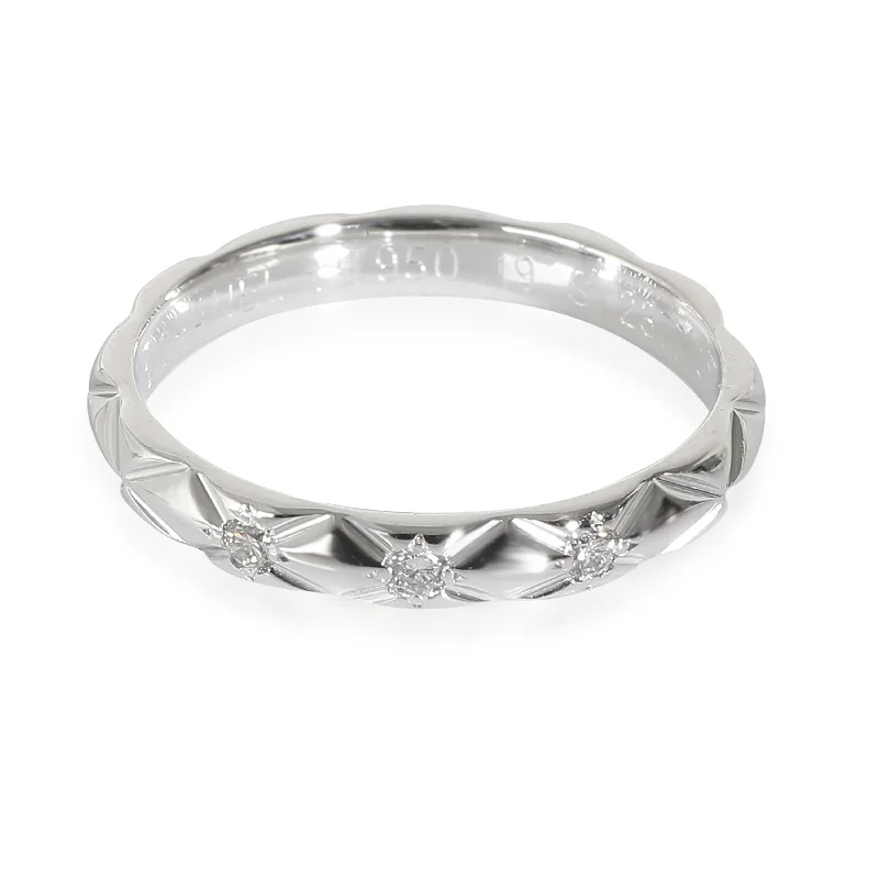 Luxury diamond rings for men-Chanel Coco Crush Band in  Platinum 0.04 CTW